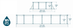 Стальной бассейн Bestway Hydrium Pool Set 732х366х132 см + песочный ф/насос 5678 л/ч, лестница, тент, подстилка (561CW BW)