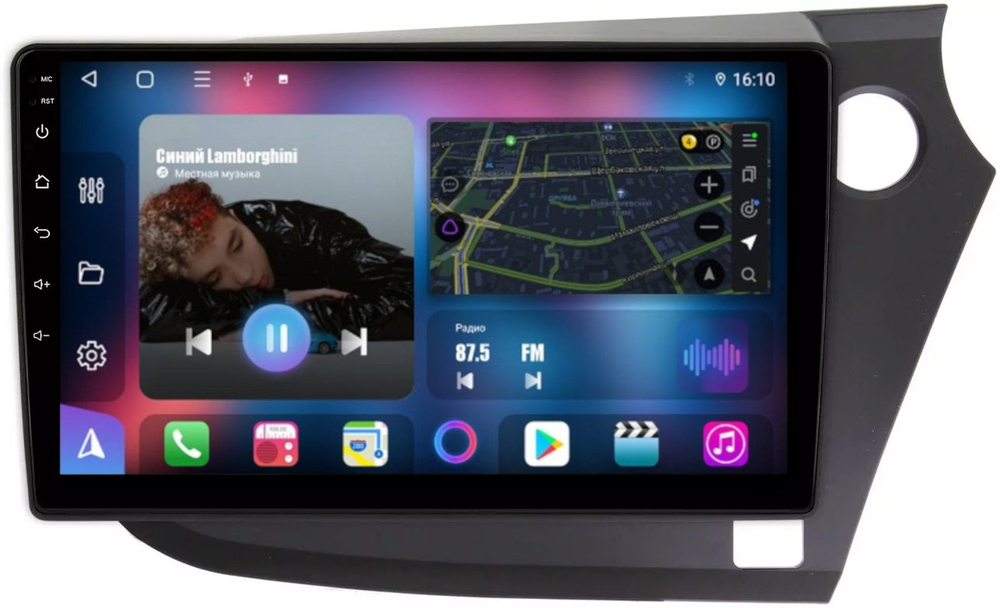 Магнитола для Honda Insight 2 2009-2014 (правый руль) - FarCar BM22-304M на Android 13, QLED, TS10, 4Гб+32Гб, CarPlay, 4G SIM-слот
