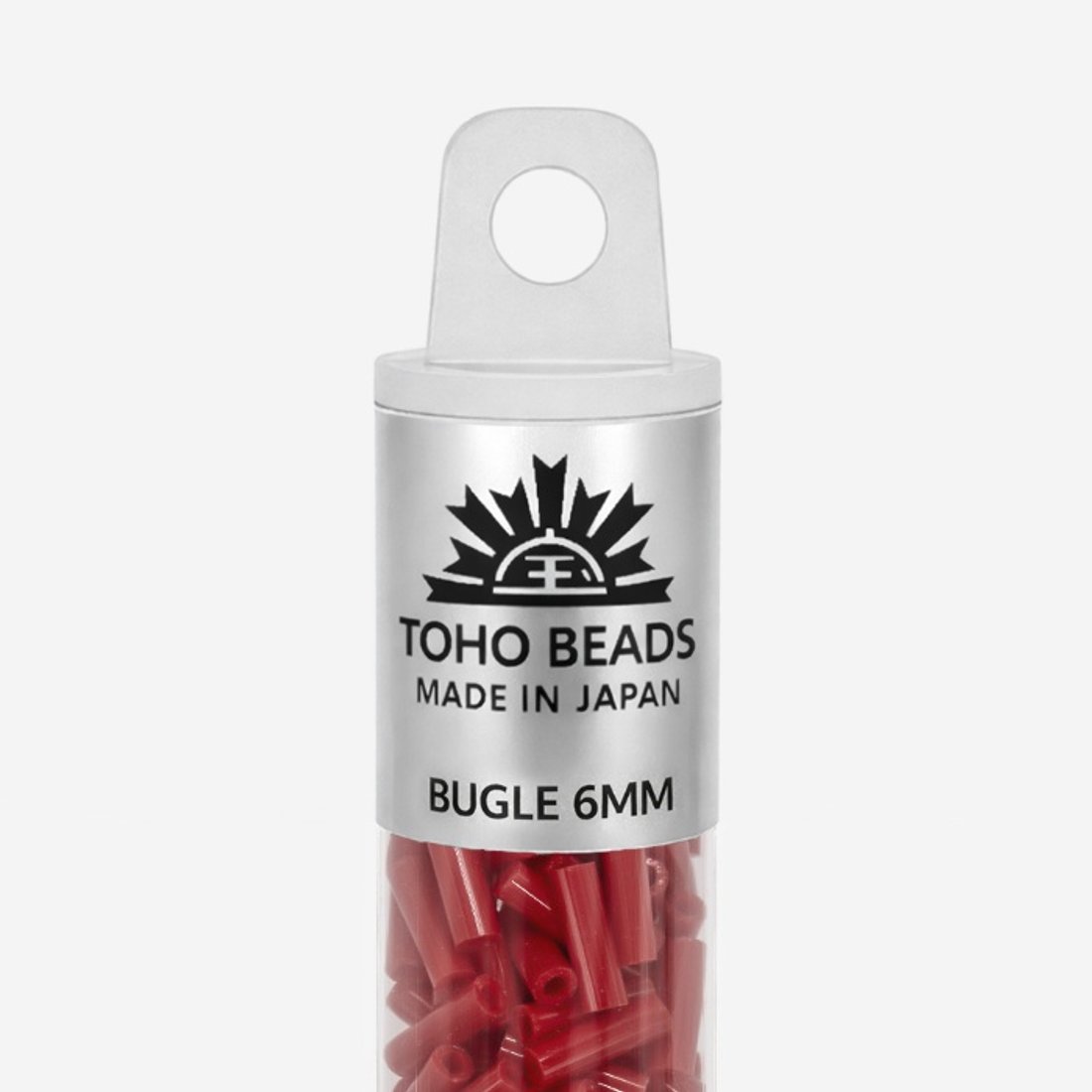 Японский бисер TOHO Bugle (стеклярус) 6mm (№45), непрозрачный глянцевый