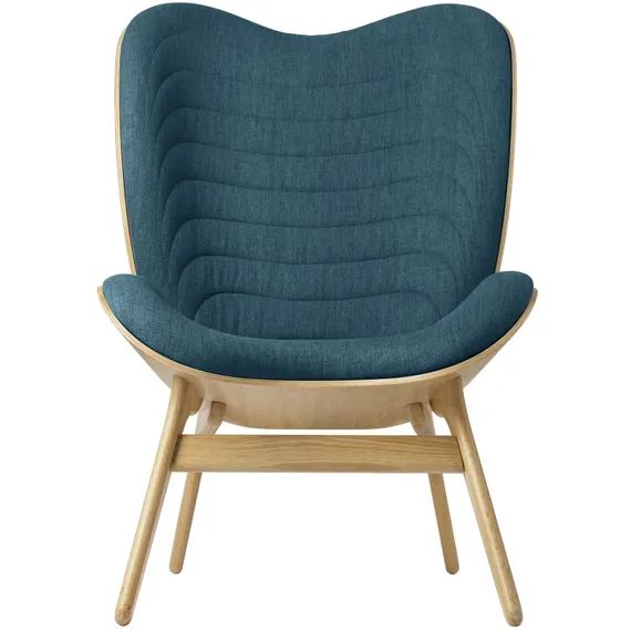 Кресло A Conversation Piece Tall, дуб с синей обивкой | UMAGE | Дания