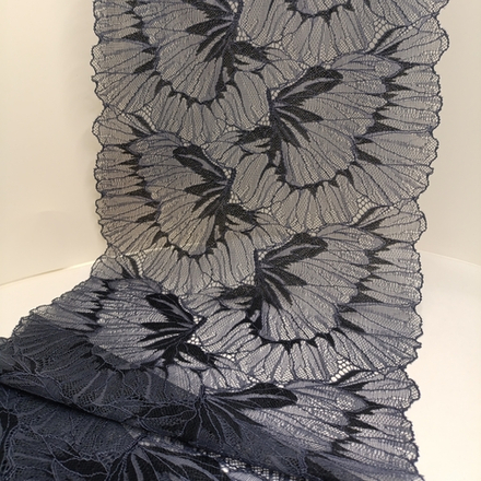 Кружево эластичное, чернильно-синее