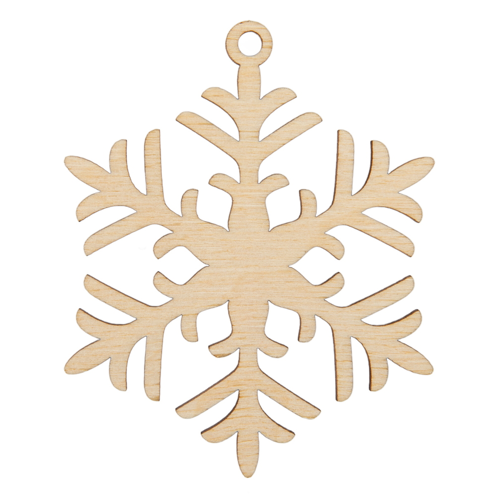 Заготовка деревянная Подвеска 7см "Снежинка"