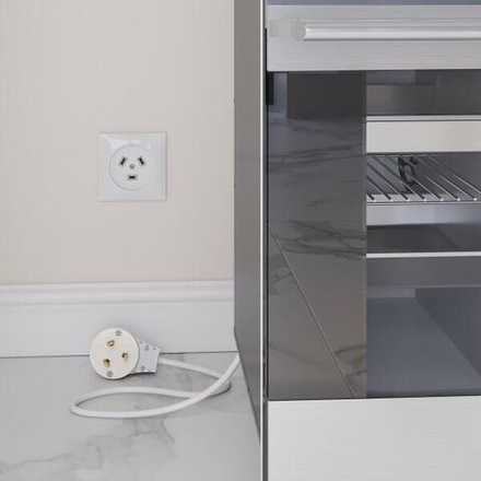 Комплект: розетка с вилкой для электроплиты 32А 250В, коробка в стену (белый)