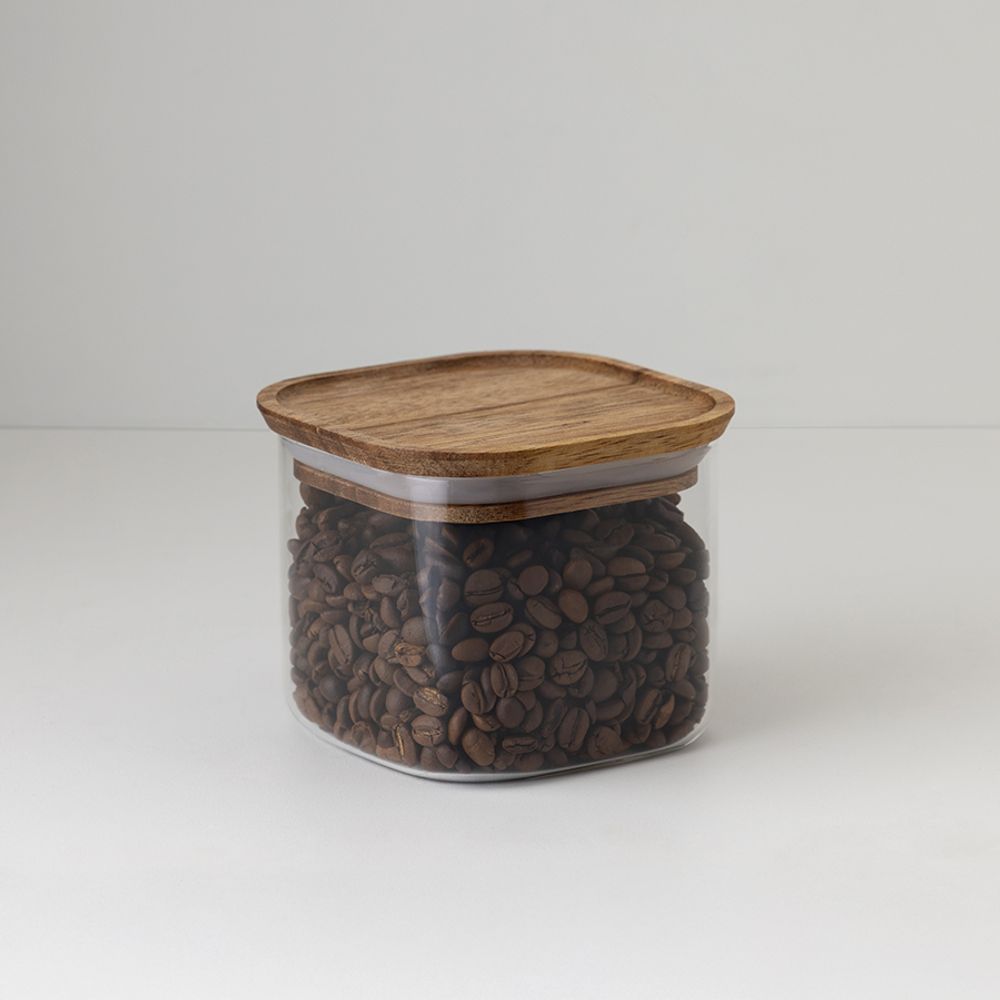 Банка для хранения квадратная Glass Acacia, 600 мл