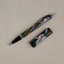 Набор "Ирисы" флешка и ручка Parker с ручной росписью Палех в футляре