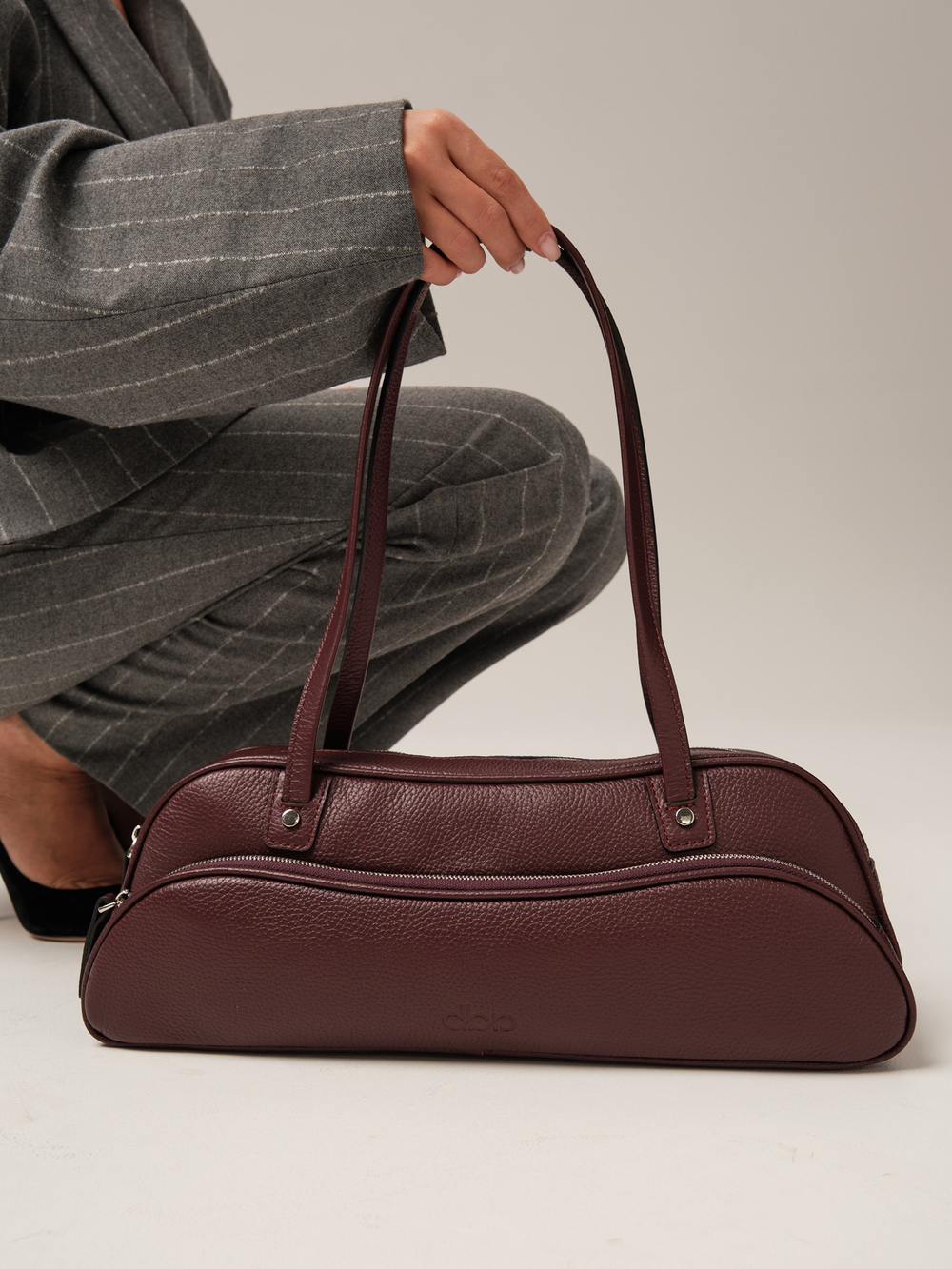 Женская кожаная сумка DBR 31186 зимняя вишня