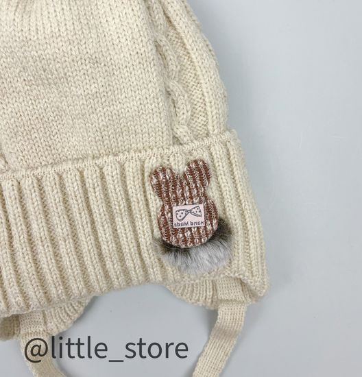 Шапка зимняя "Зайчик" песок