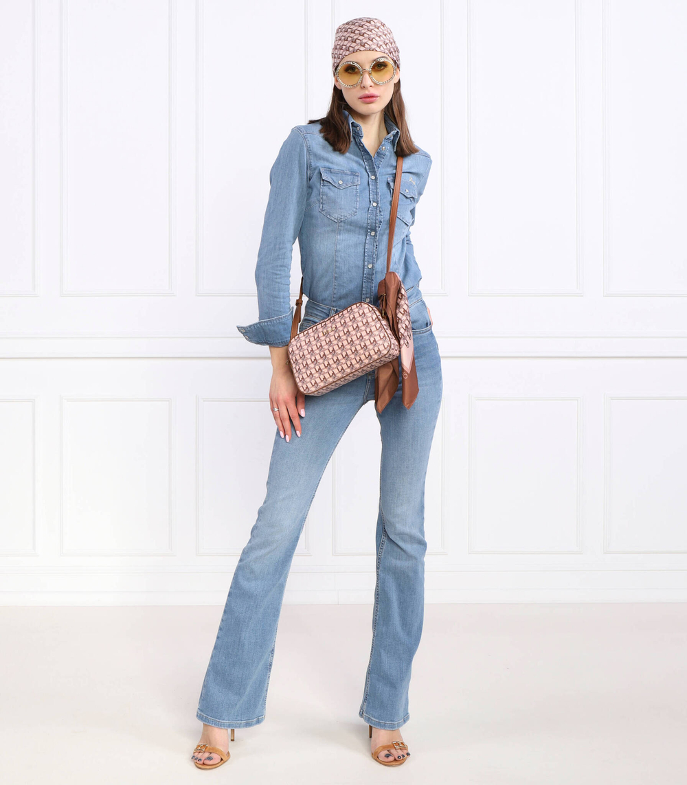 сумка-мессенджер + платок Liu Jo - коричневый(AA3329 E0538)