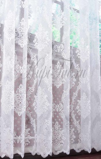 Штора Корона (белый жаккард ришелье)