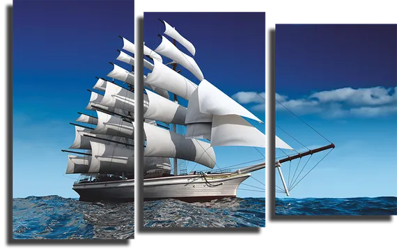 Модульная картина "Корабль и море"