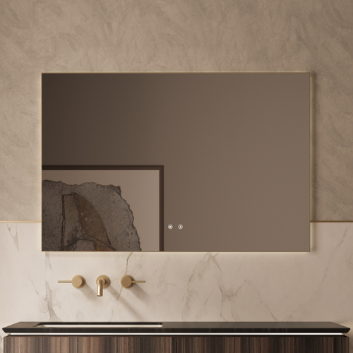 Зеркало Vincea LED VLM-4F120BG-2 1200х800 c сенсорным выключателем, антизапотевание, брашированное золото