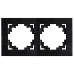 Рамка 2-местная, металл, STEKKER MFR00-7002-05, серия Катрин, черный 50016