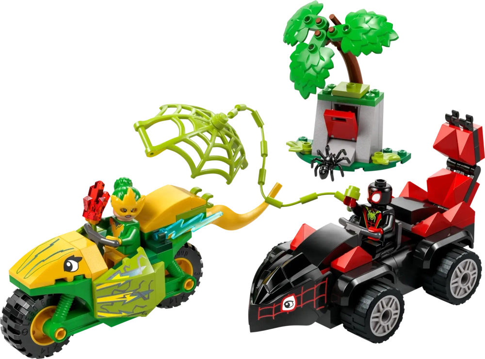 Конструктор LEGO Marvel 11198 Вращение и погоня за электромобилем-динозавром