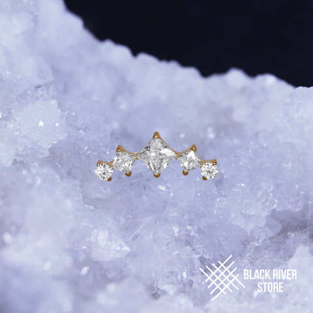 5K Square Crystal PVD Yellow