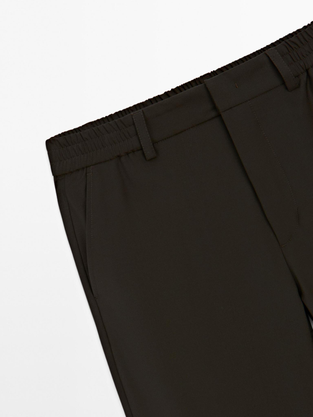 Massimo Dutti Брюки-джоггеры из шерстяной смеси, коричневый