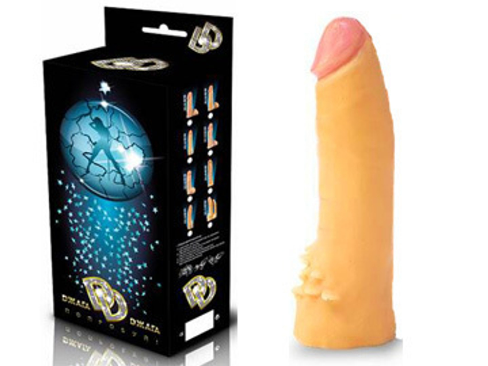 Насадка-фаллоимитатор с шипами для трусиков с плугом Харнесс