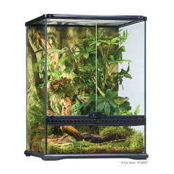 Hagen Exo Terra Terrarium Small Tall - террариум из силикатного стекла 45x45x60см с дверцами, покровной сеткой и декоративным фоном