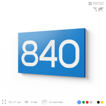 Номер на дверь 840, табличка на дверь для офиса, квартиры, кабинета, аудитории, склада, голубая 120х70 мм, Айдентика Технолоджи