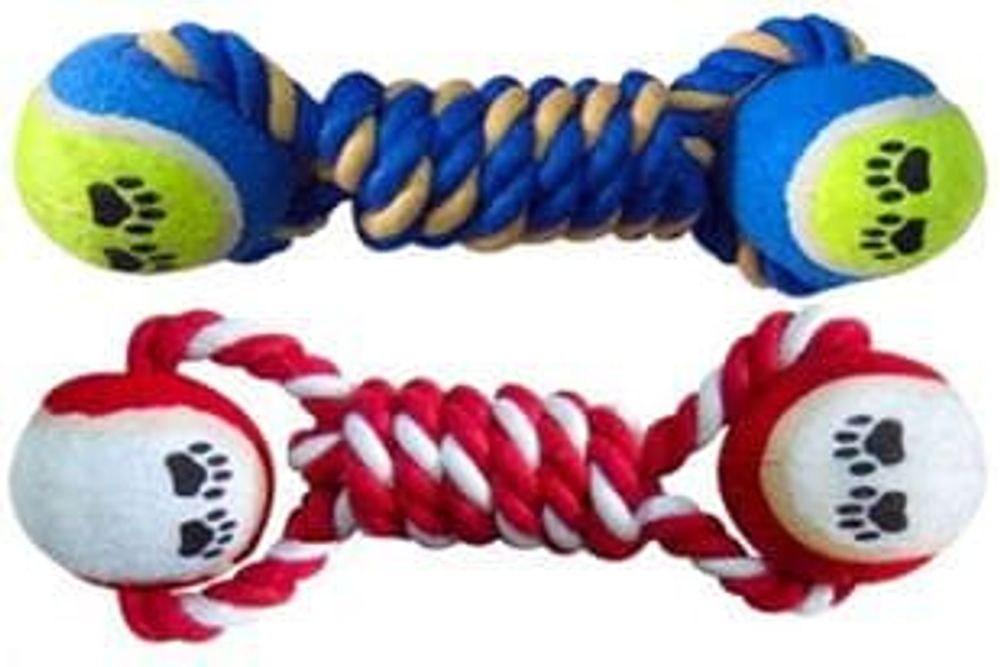 FAUNA  Игрушка д/собак ГАНТЕЛЬ С МЯЧАМИ 230-240г 22см