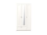 Шкаф Сириус 3 двери (с 1 зеркалом) и 1 ящик 117х59х220 (белый)