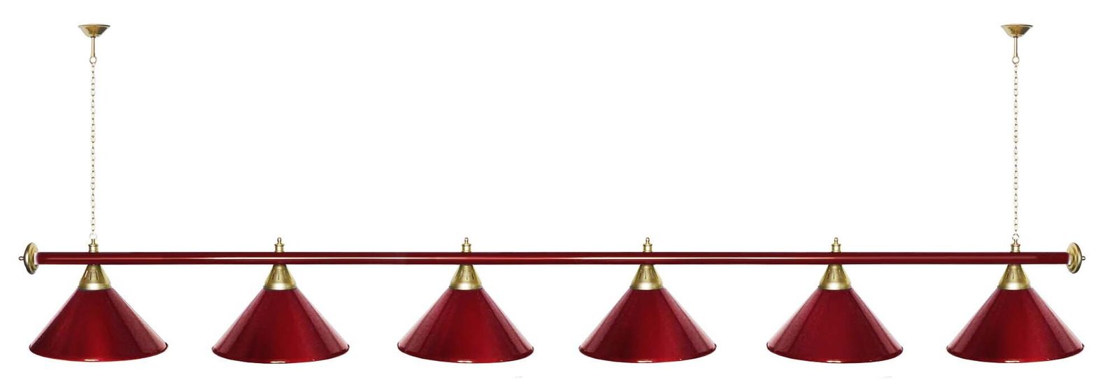 Лампа STARTBILLIARDS 6 пл. (плафоны зеленые,штанга золотая,фурнитура золото) фото №85