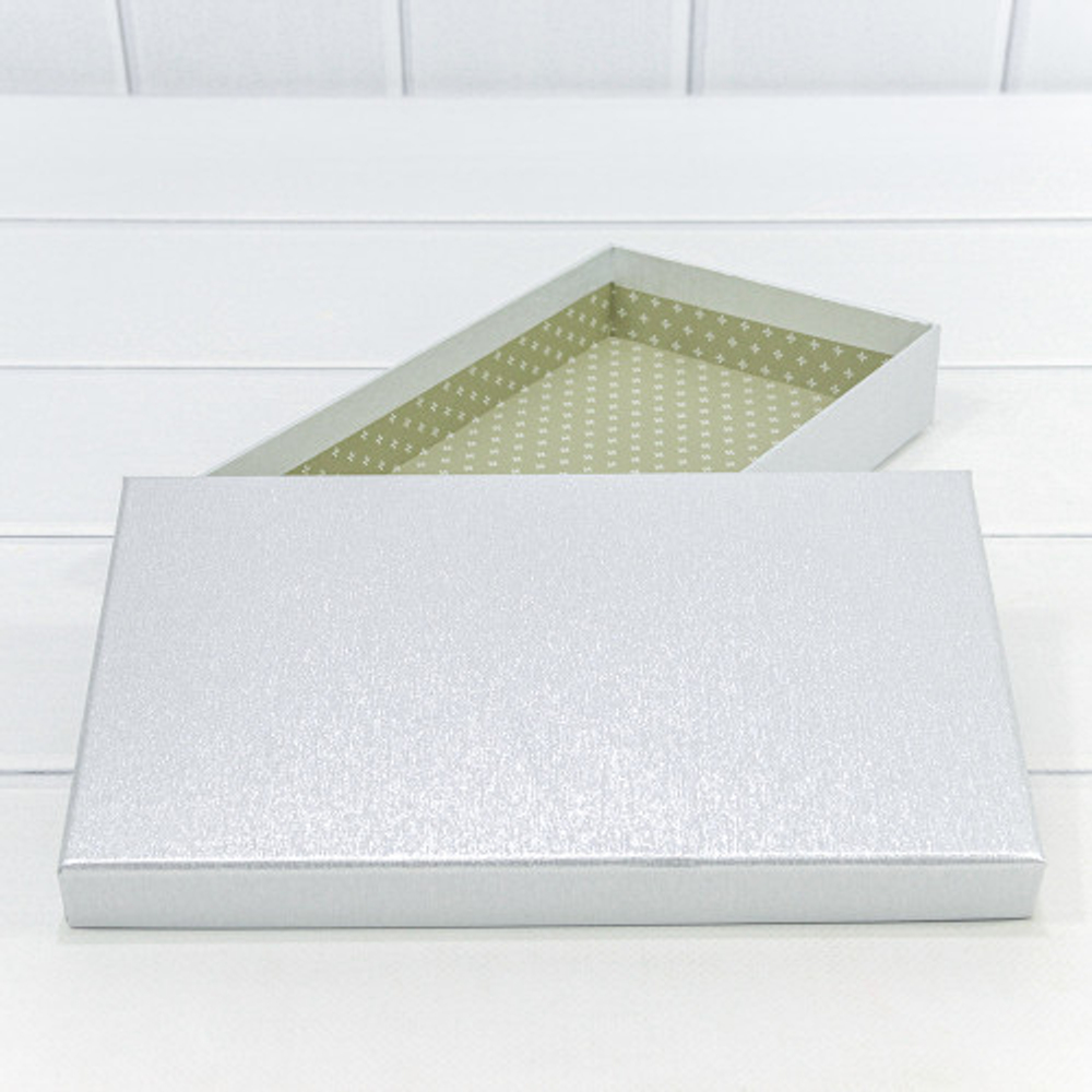 Коробка Ювелирная 24х14х4 см (Серебряный)