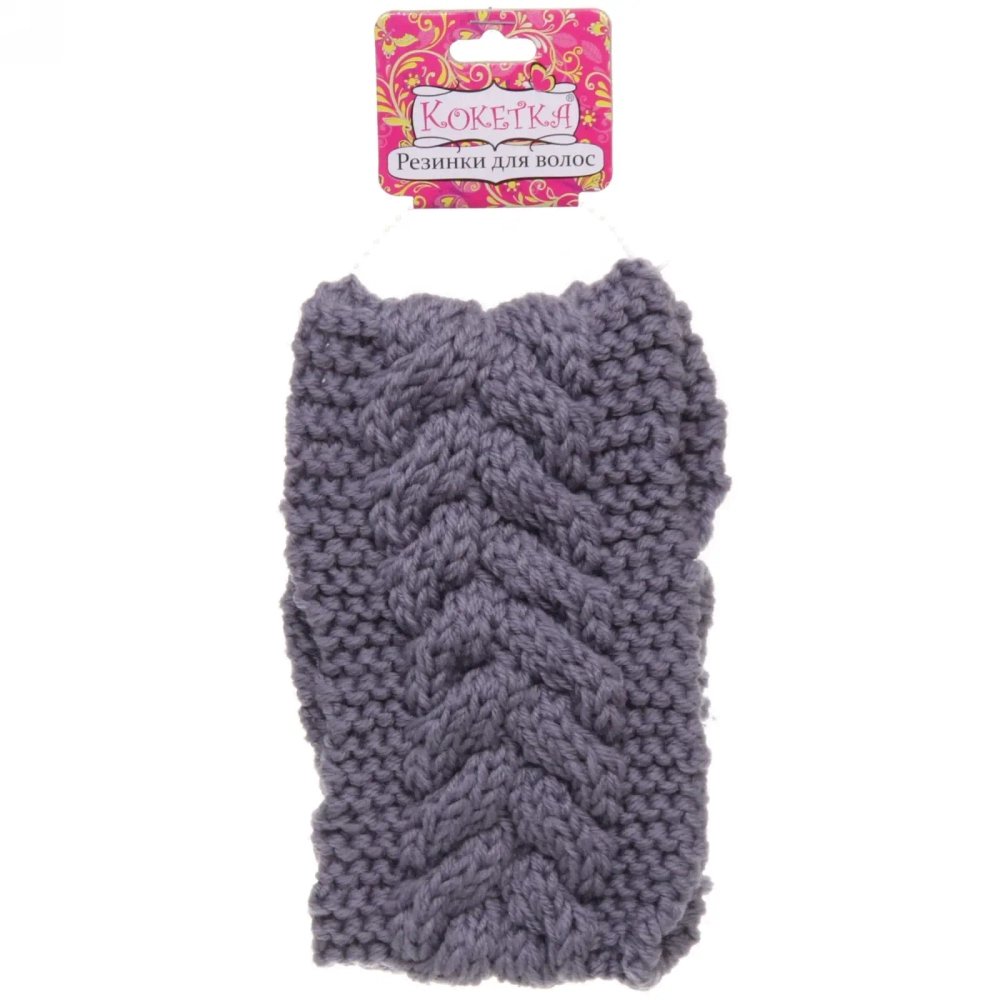 Повязка на голову теплая «Winter fashion - Косичка», микс 6 цветов, 10*20см (черный, молочный, кофейный, серый, бордовый и пудровый)