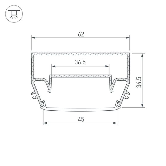 Профиль Arlight STRETCH-S-50-CEIL-CENTER-2000 040700