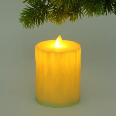 Сувенир с подсветкой «Свеча - Crystal» 7,5*10 см (работает от батареек 3 ААА)