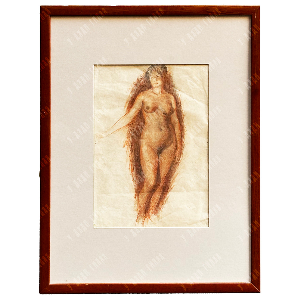 Шевченко А. В. (1883–1948) «Стоящая обнаженная». Сангина, карандаш. 1905–1906 гг.