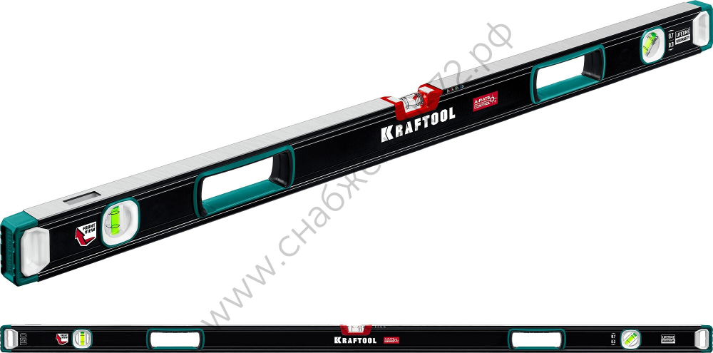 KRAFTOOL A-RATE CONTROL, 1500 мм, точность 0.3 мм/м, с инновационным зеркальным глазком, сверхпрочный уровень (34986-150)