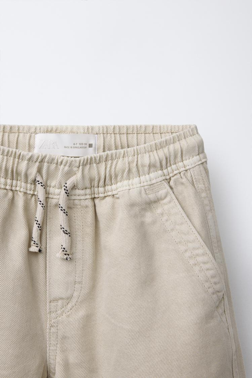 ZARA ШОРТЫ LOOSE-FITTING ИЗ ТВИЛА, ПЕСОЧНЫЙ