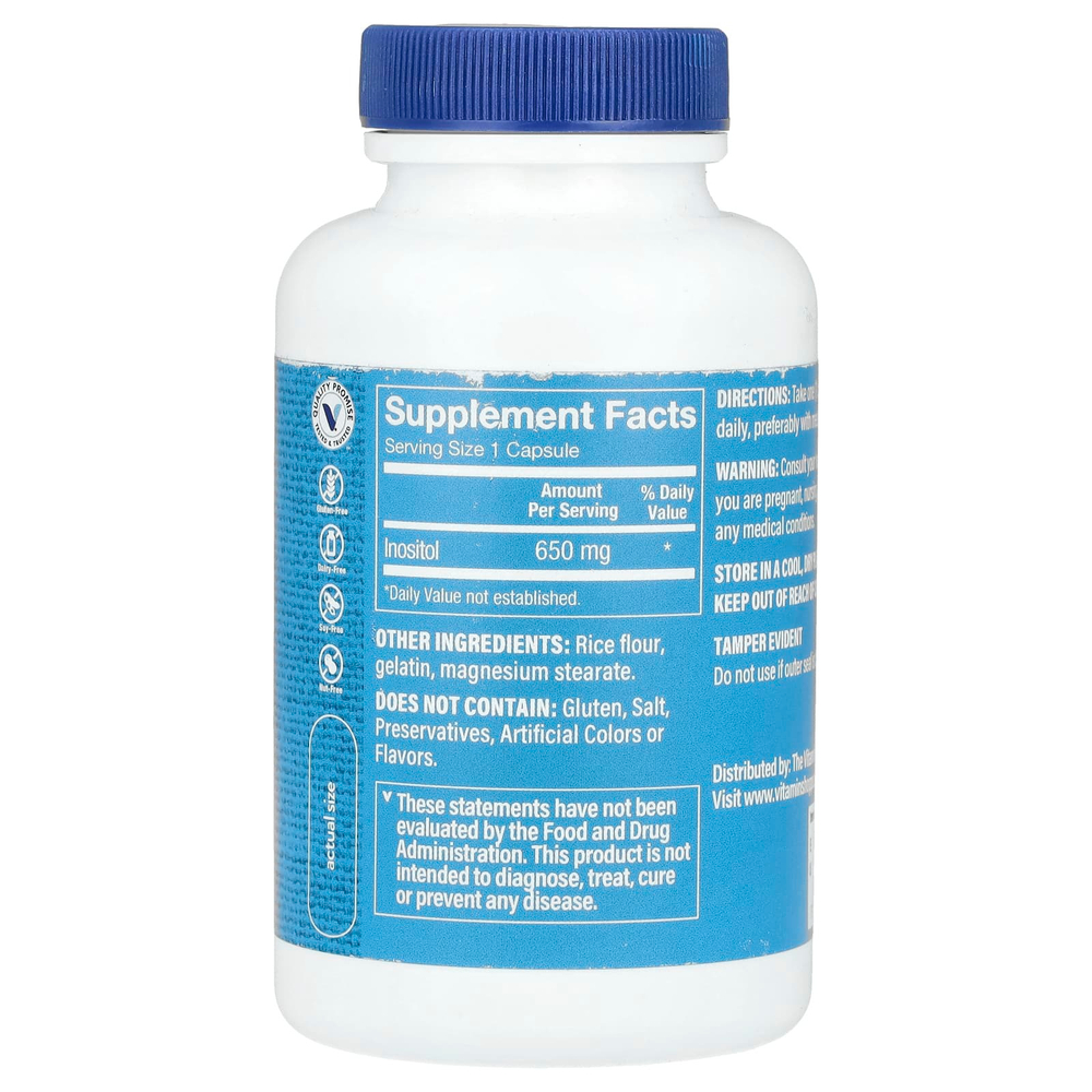 The Vitamin Shoppe, Инозитол, 650 мг, 100 капсул