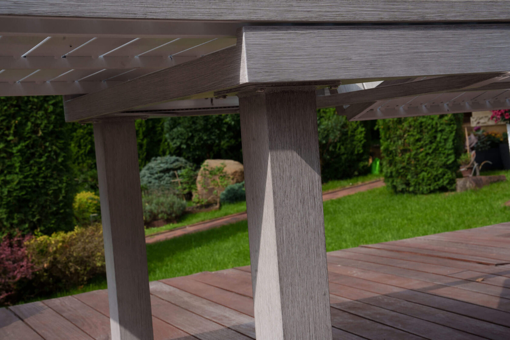 Раскладной обеденный стол Besta Fiesta из алюминия ГАРДА, серый