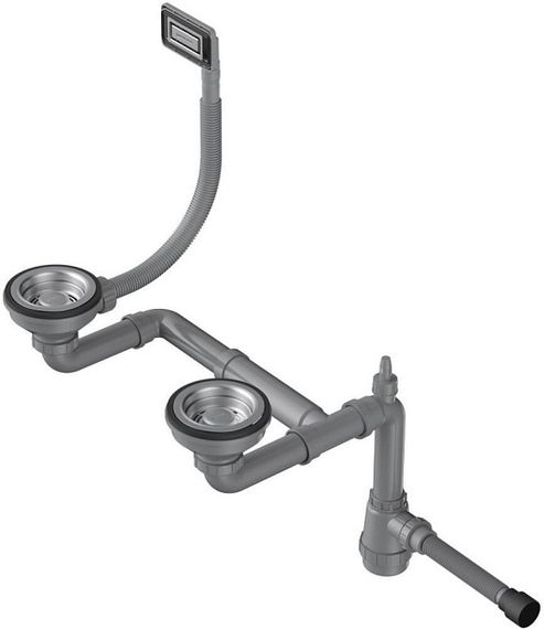 Арматура для полуторачашевых моек с универсальным прямоугольным переливом WK-1.5-UN-IN (арт.4956778)