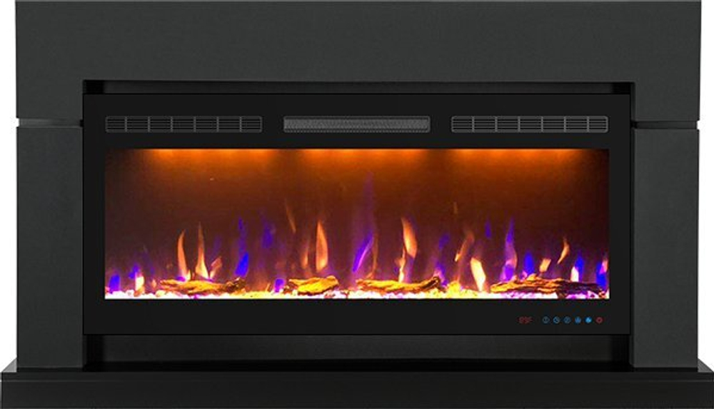 Каминокомплект Lindos - Серый графит (Ширина 1470мм) с очагом Crystal 40 RF