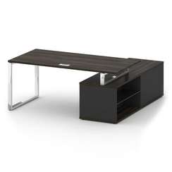 Shift Стол руководителя с опорной греденцией, левый SK.SRG-180 (L) Дуб Мали/Антрацит 1800*1800*753