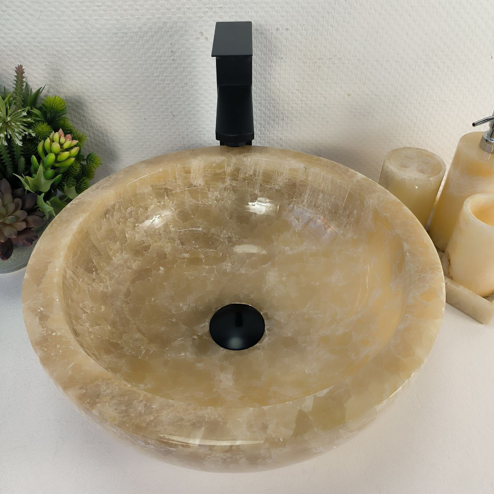 Раковина из оникса Bowl Yellow BO-64251 40*40*15 0196
