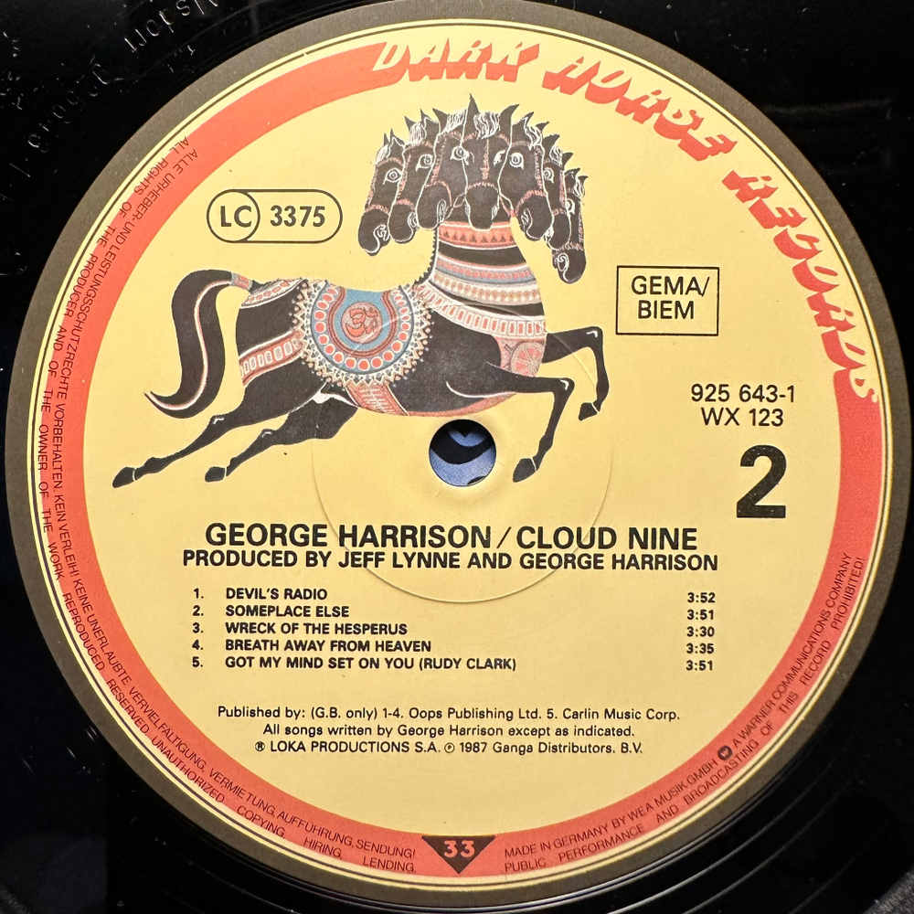 George Harrison - Cloud Nine (Европа 1987г.)