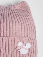 Шапка и снуд для девочки с ушками на завязках