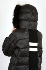 Пальто жен BLANCHETT GOOSE 427/700 черное белым, енот