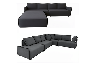 Все спинки и подлокотники съемные, это увеличивает варианты трансформации