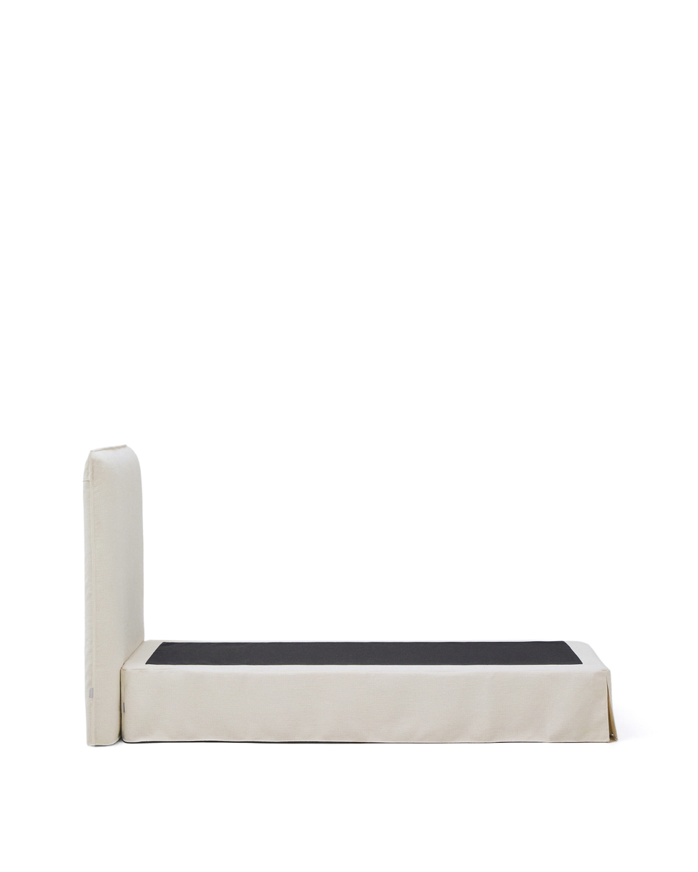 Кровать Jaira из белого шенилла со съемным чехлом для матраса 90x200