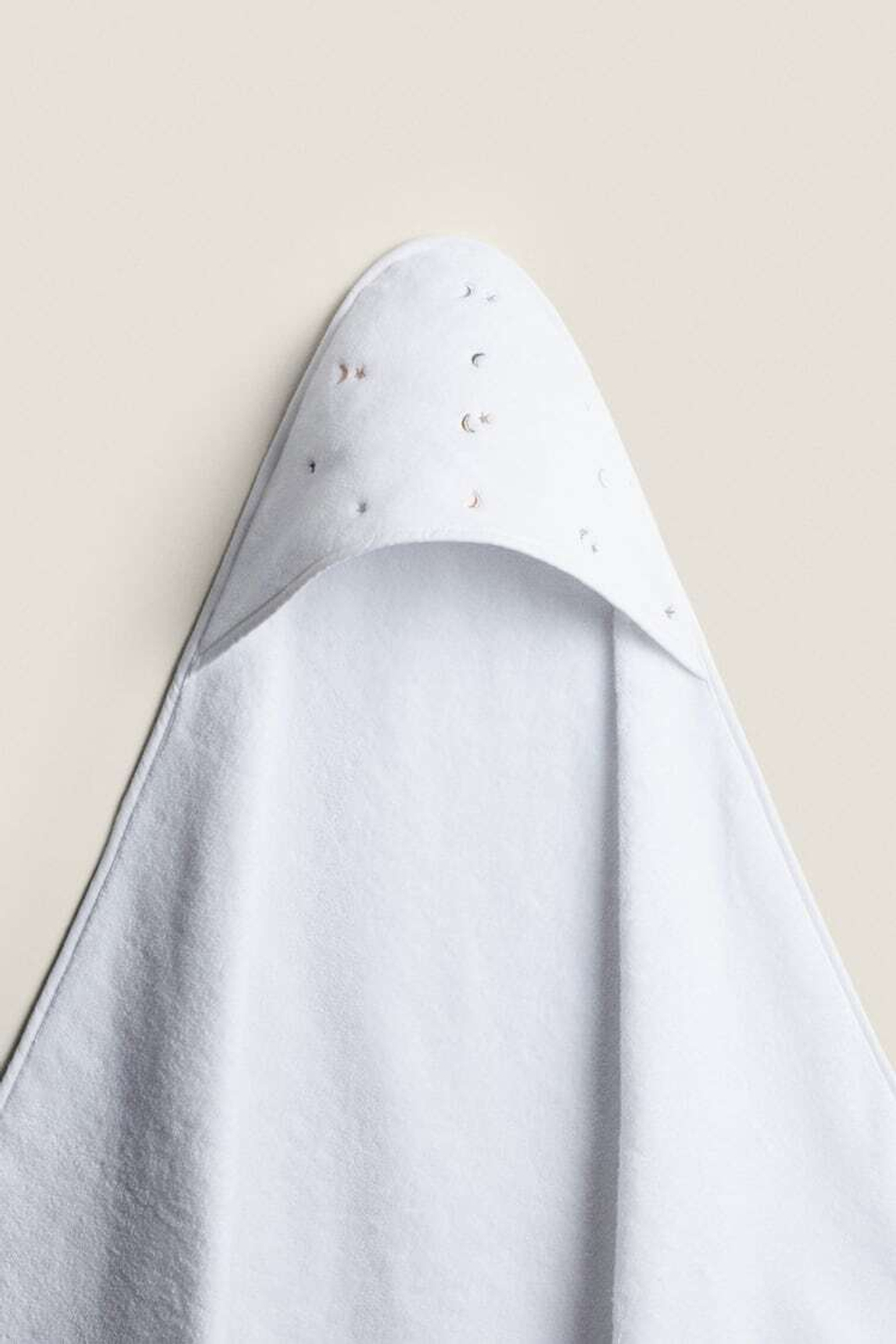 ZARA HOME ДЕТСКАЯ ХЛОПКОВАЯ НАКИДКА-ПОЛОТЕНЦЕ, КРЕМОВЫЙ