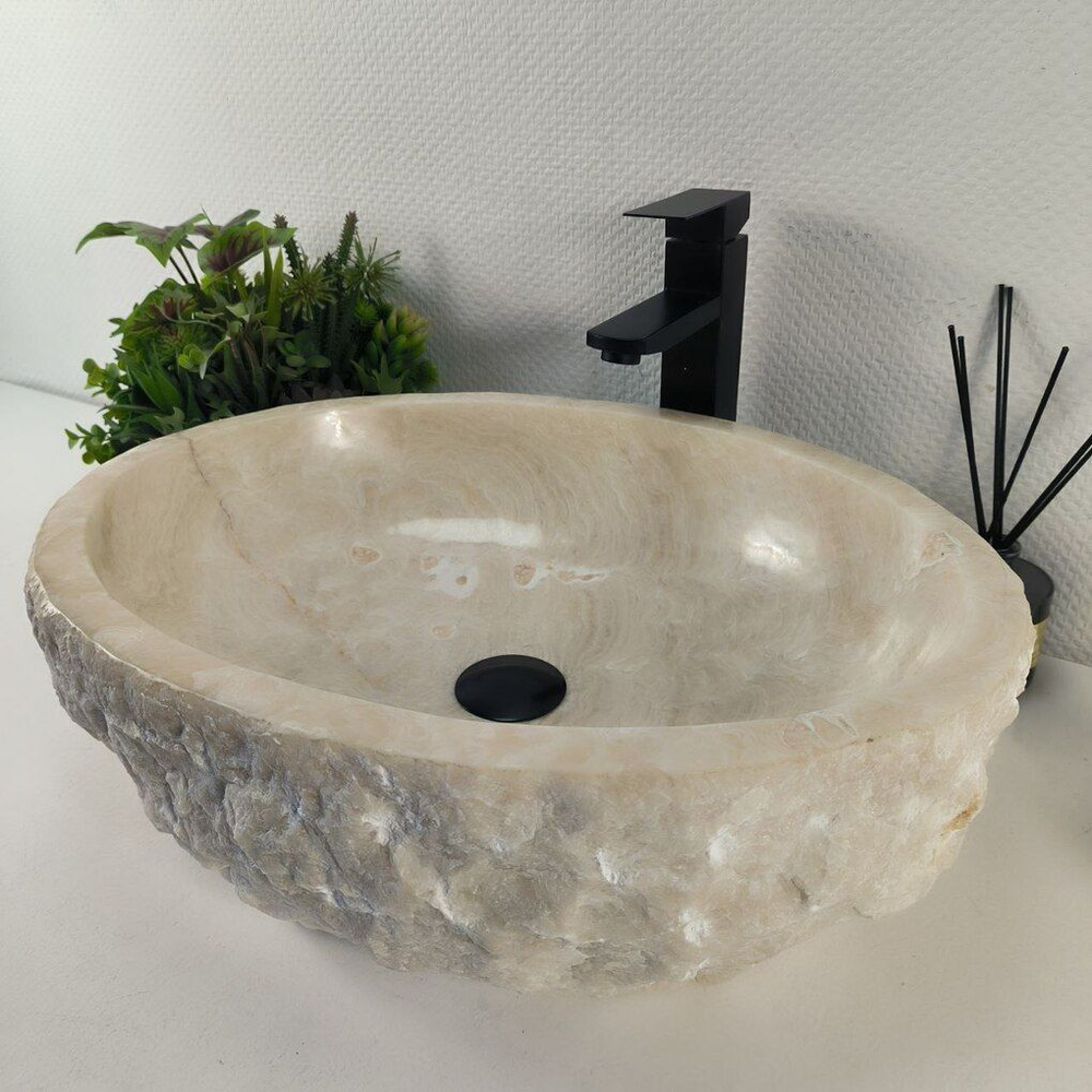 Каменная раковина из оникса Erozy White EO-04273 (53*43*16) 0213 из натурального камня