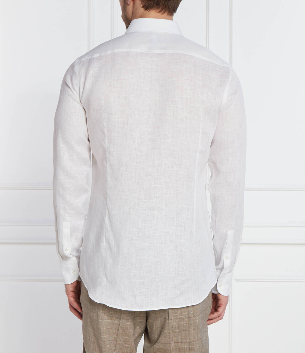 Льняная рубашка H-HANK BOSS BLACK - белый(50512876)