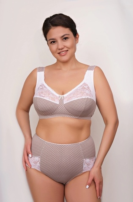 1102/С бюстгальтер "Кофейный в горошек"