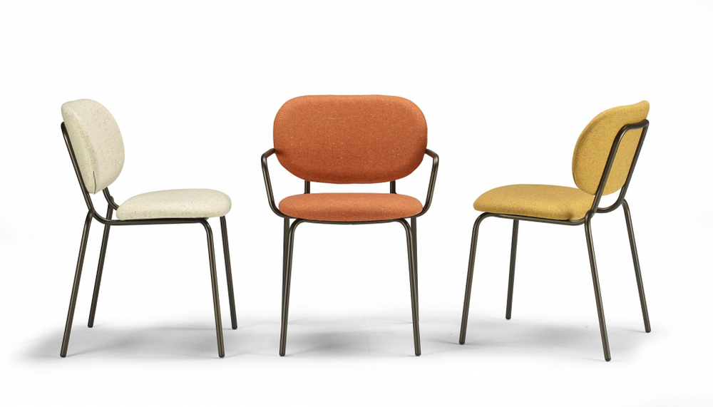 Стул металлический c обивкой Scab Design Si-Si Bold, бронзовый, желтый