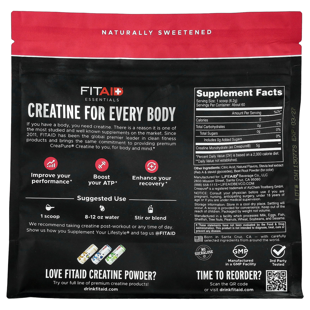 FITAID, Essentials, креатин, арбузный вкус, 372 г (13,1 унции)