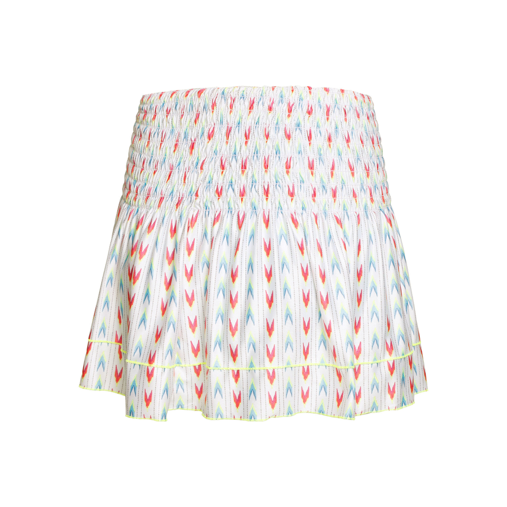 Женская теннисная юбка Lucky in Love Long Arrowhead Smocked Skirt Women - White, Multicoloured